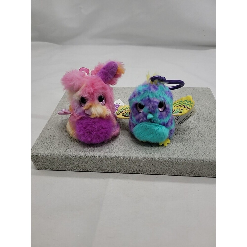 2 Hatchimals Mini Plush Clip On Stuffed Animal Lot Zipper Pull 2018 Spin Master